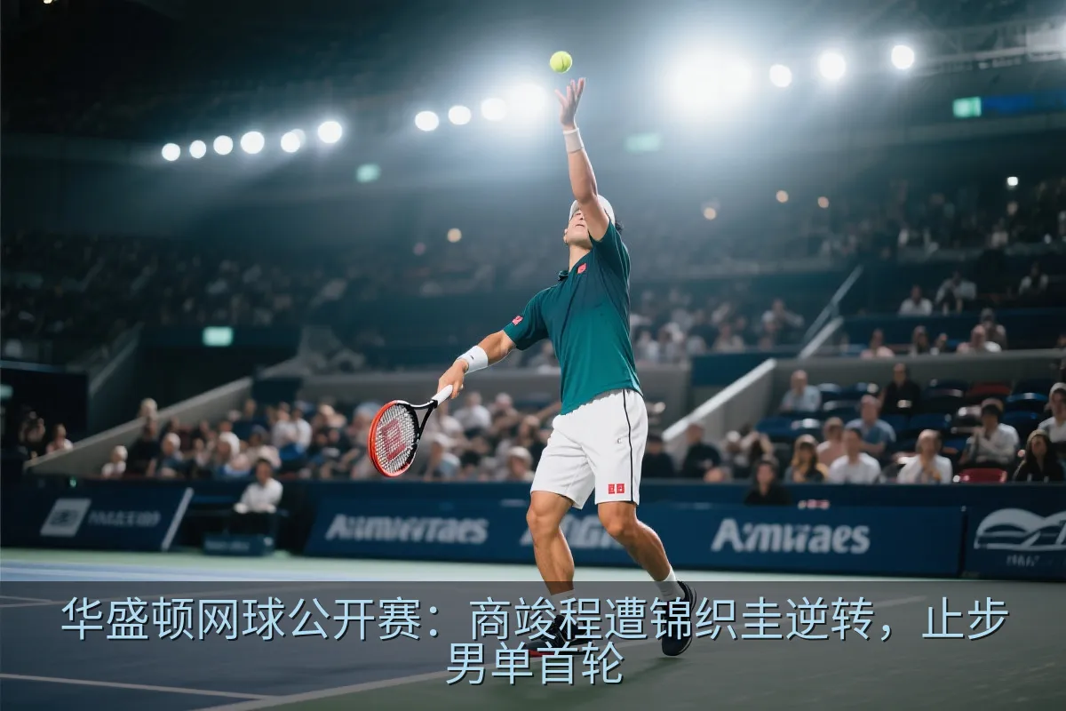 锦织圭在华盛顿网球公开赛比赛中发球
